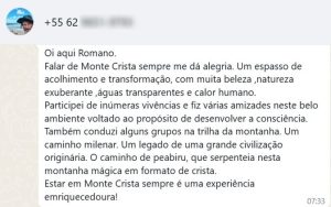 Monte Crista - Espaço de Vivência - Reserva de Data - Depoimento Romano